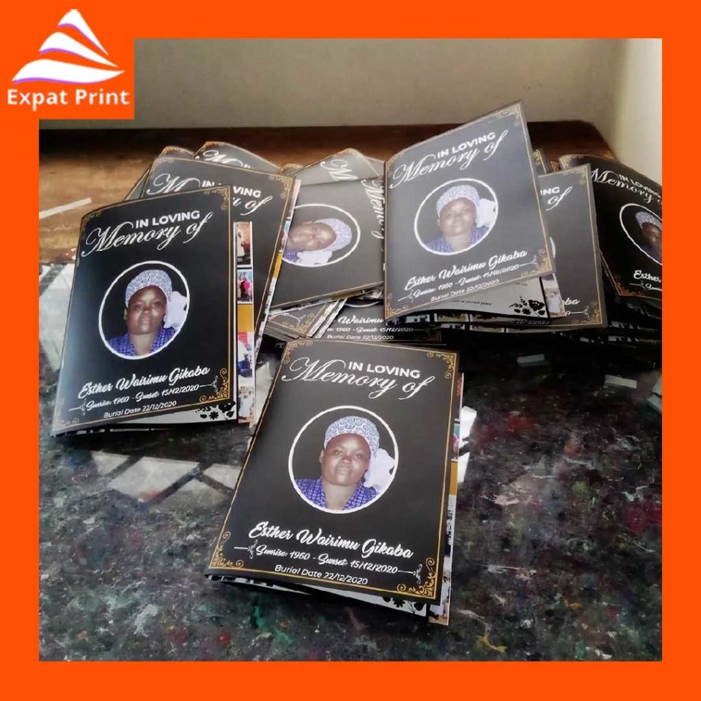 A4 Size Funeral Program - Eulogy Printing, 8 Pages - Expat Print